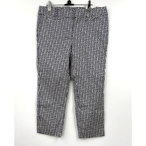 Ann Taylor Loft The Riviera‎ Cropped Marisa Fit Geometric Blue Pants 10 Petite